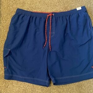 $59 NWT Roundtree & Yorke Blue Swim Trunks with Elastic Waistband 4XB